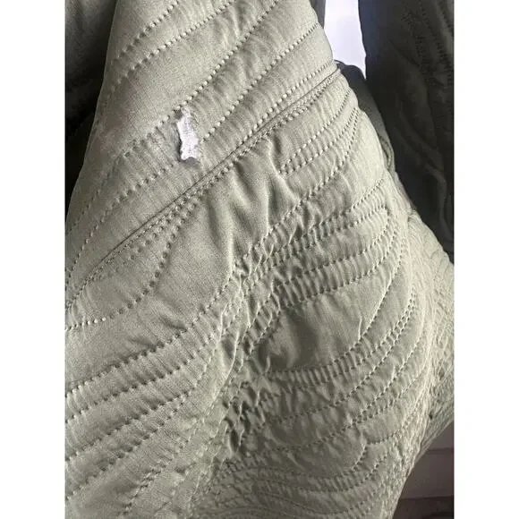 *Damaged* Calme Johnny Was Ava Quilted Wrap Belted Robe Coat Green Size XS *Flaw - Picture 15 of 16